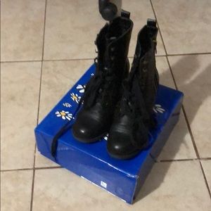 Black Heeled Lace Up Ankle Boots